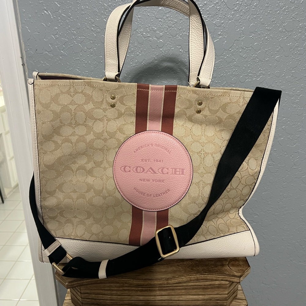 Coach Beige and Pink Women's Tote Bag
